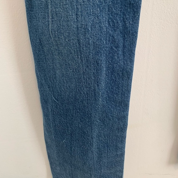 7 For All Mankind Medium Blue Ripped Straight Leg Jeans - Picture 15 of 16